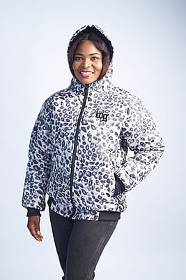 WearGrace Silver Peacock Winter Jacket (Female)